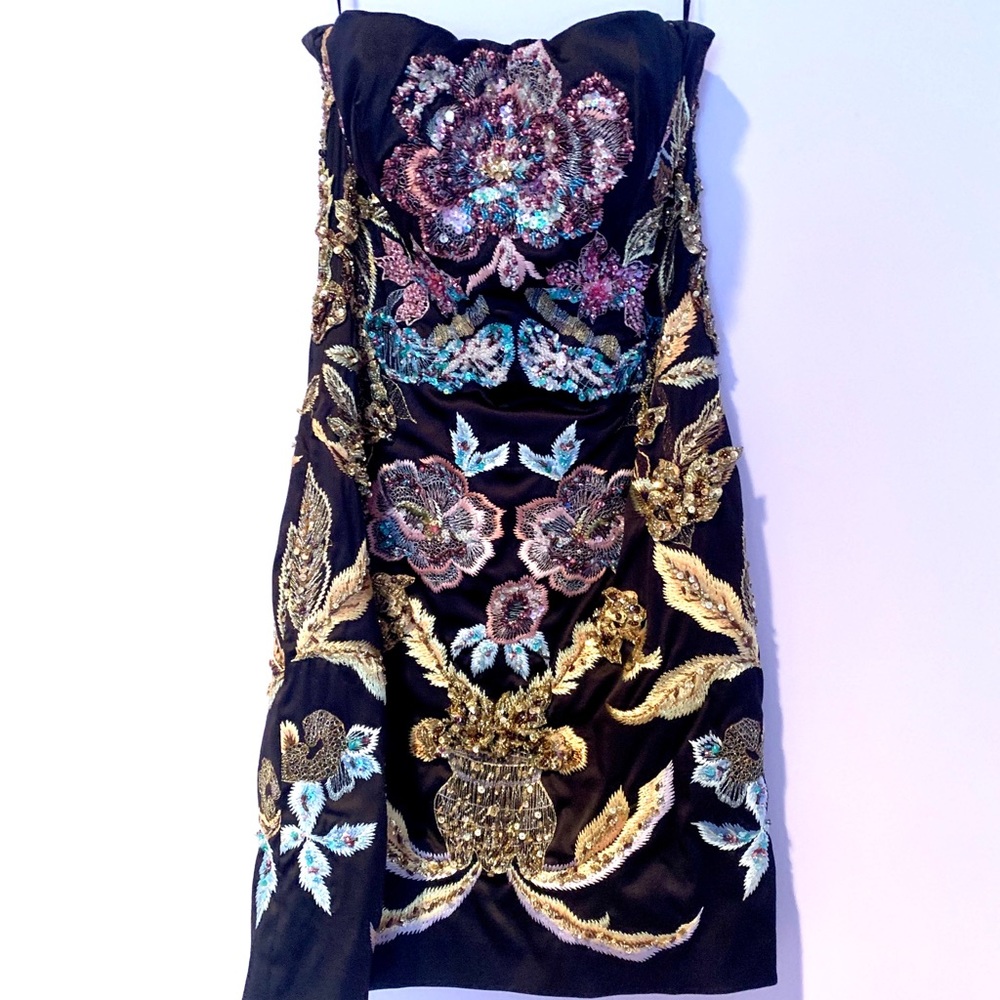 Mandalay - Black embroidered cocktail dress